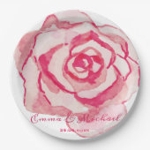 Elegante rosa Aquarellfarben, Personalisierte Hoch Pappteller (Vorderseite)
