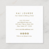 Elegante rosa Aquarellfarben Pflanze Blätter Squar Quadratische Visitenkarte (Rückseite)