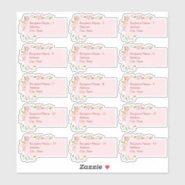 Elegante rosa Aquarellfarben-Rose Mailing Labels