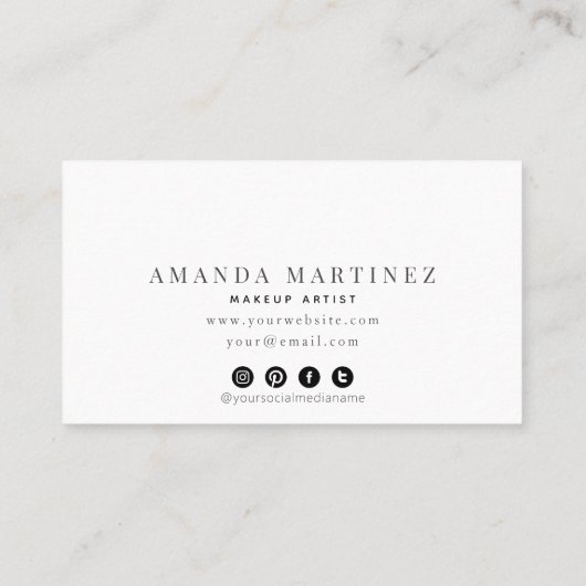 Elegante Rosa Aquarellfarben Soziale Medien Visitenkarte (Rückseite)