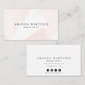 Elegante Rosa Aquarellfarben Soziale Medien Visitenkarte (Vorne/Hinten)