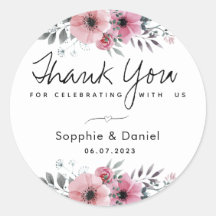 Elegante rosa Aquarellfarben Vielen Dank