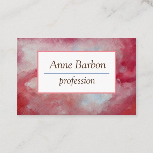Elegante rosa Aquarellkarte Visitenkarte (Vorderseite)