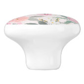 Elegante rosa Aquarellmalerei Keramikknauf (Seitenansicht)