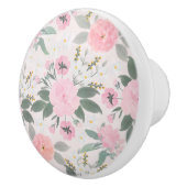 Elegante rosa Aquarellmalerei Keramikknauf (Rechts)