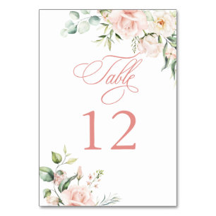 Elegante rosa Baby-Shower-Blumen Tischnummer