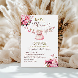 Elegante rosa Baby-Shower Einladung