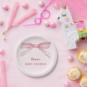 Elegante rosa Baby-Shower-Party-Servietten Pappteller