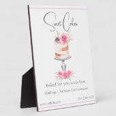 Elegante Rosa Bäckerei Kuchen Wasserfarben Fotoplatte (Seite)