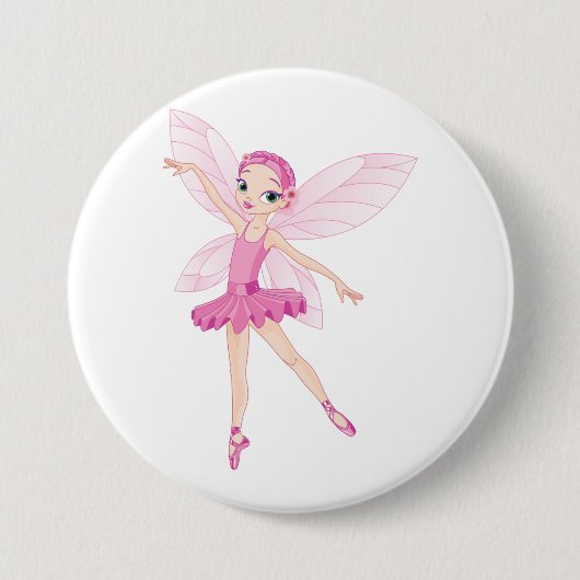 Elegante rosa Ballerina Fee Tanzliebhaber Button (Vorderseite)