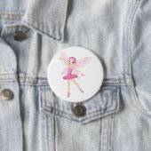 Elegante rosa Ballerina Fee Tanzliebhaber Button (Beispiel)