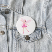 Elegante rosa Ballerina Fee Tanzliebhaber Button