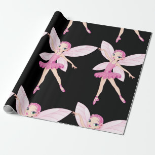 Elegante rosa Ballerina Fee Tanzliebhaber Geschenkpapier
