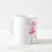 Elegante rosa Ballerina Fee Tanzliebhaber Kaffeetasse (Vorderseite Links)