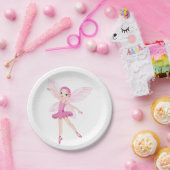 Elegante rosa Ballerina Fee Tanzliebhaber Pappteller (Party)