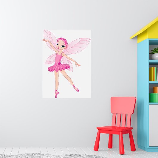 Elegante rosa Ballerina Fee Tanzliebhaber Poster