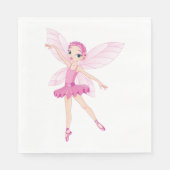 Elegante rosa Ballerina Fee Tanzliebhaber Serviette (Vorderseite)