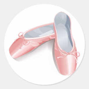 Elegante rosa Ballett-Flats Süße Mädchen-Tanzschuh Runder Aufkleber