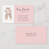 Elegante Rosa Ballettstudio Visitenkarte (Vorne/Hinten)