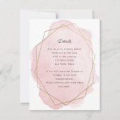 Elegante rosa Bat Mitzvah Empfang Card (Vorderseite)