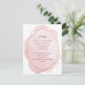 Elegante rosa Bat Mitzvah Empfang Card (Stehend Vorderseite)