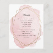 Elegante rosa Bat Mitzvah Empfang Card Begleitkarte (Vorderseite)