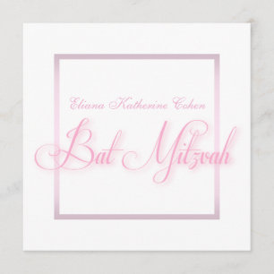 Elegante rosa Bat-Mizwa-Einladungen Einladung