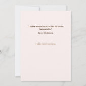 Elegante Rosa Beerdigung Gedenkfeier Einladung (Rückseite)