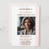 Elegante Rosa Beerdigung Gedenkfeier Einladung (Vorne/Hinten)