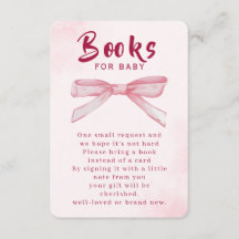 Elegante rosa Beilagekarte für Baby Shower