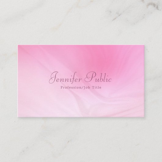 Elegante, rosa Berufliche Vorlage Handschriftlich Visitenkarte (Vorderseite)