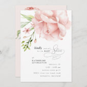 Elegante rosa Bläserdusche Einladung (Vorne/Hinten)