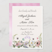 Elegante Rosa Bläserei Einladung (Vorne/Hinten)