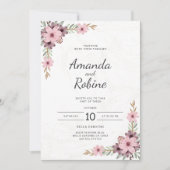 Elegante Rosa Bläserei Einladung (Vorderseite)