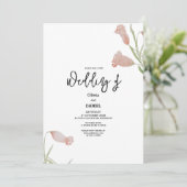 Elegante Rosa Bläserei Einladung (Stehend Vorderseite)