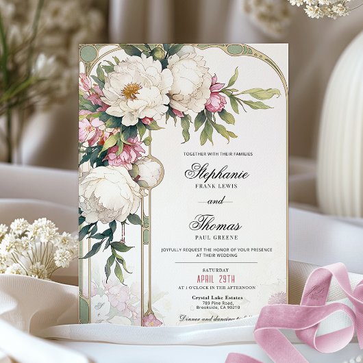 Elegante Rosa Bläserei Einladung