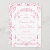 Elegante Rosa Bläserei Einladung (Vorne/Hinten)