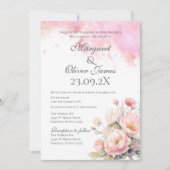 Elegante Rosa Bläserei Einladung (Vorderseite)