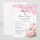 Elegante Rosa Bläserei Einladung (Vorne/Hinten)