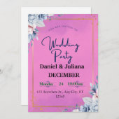 Elegante Rosa Bläserei Einladung (Vorne/Hinten)