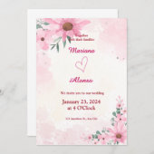 Elegante Rosa Bläserei Einladung (Vorne/Hinten)