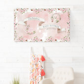 Elegante Rosa Bläsername Girl Baby Shower Banner (Insitu)