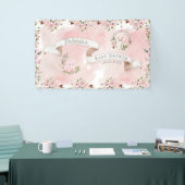 Elegante Rosa Bläsername Girl Baby Shower Banner (Messeveranstaltung)