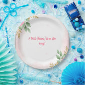 Elegante Rosa Bläserndusche mit Rose und Gold Pappteller (Party)