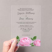Elegante Rosa Bläserne Hochzeitsakrale Einladungen (Insitu (Handheld))