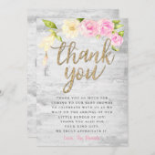 Elegante Rosa Bläsernspülung Dankeskarte (Vorne/Hinten)