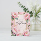 Elegante Rosa Bläsernspülung Einladung (Stehend Vorderseite)