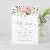 Elegante Rosa Bläsernspülung Einladung (Stehend Vorderseite)