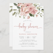 Elegante Rosa Bläsernspülung Einladung (Vorne/Hinten)