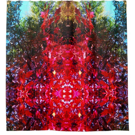 Elegante Rosa Blätter für Herbstbäume Duschvorhang (Vorderseite)